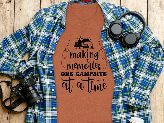 Making Memories One Campsite At A Time Camping T-Shirt T-Shirt - Outdoor & Adventure Collection - Mile Marker 16 Gear by Cloud 16 Clothing Co.