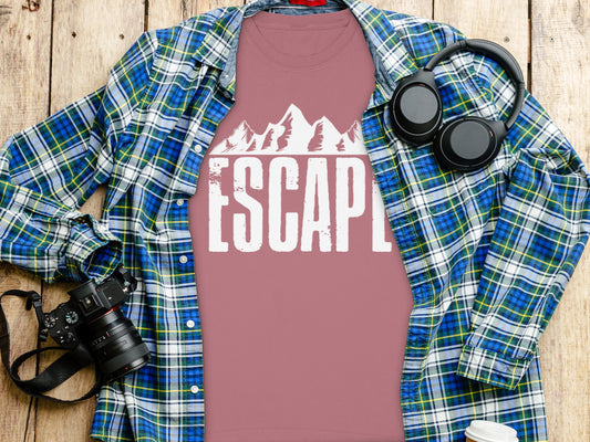 Escape Mountains Graphic Tee for Outdoor Enthusiasts