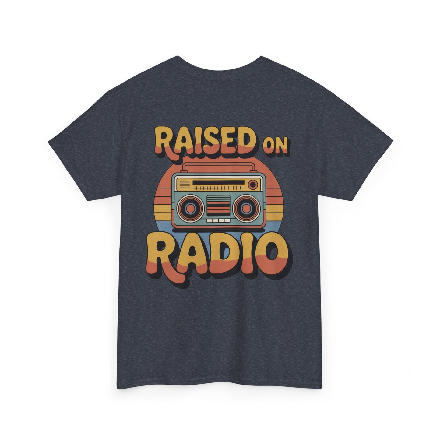 Retro Music Vibe Heavy Cotton Tee - Vintage Radio Shirt for Music Lovers