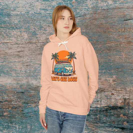 Let's Get Lost Unisex Lightweight Hoodie - Travel Adventure Sweatshirt