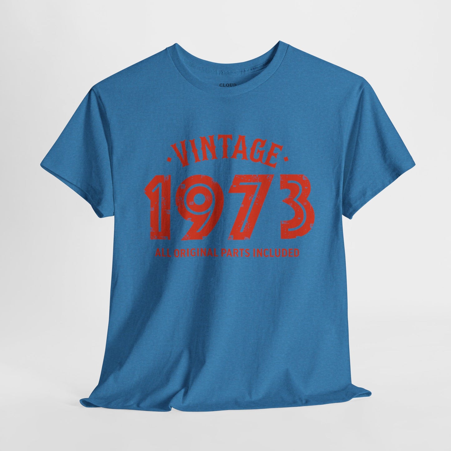 Vintage 1973 T-Shirt - Premium Unisex Heavy Cotton Retro Tee