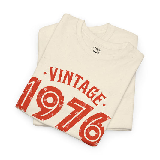 Vintage 1976 T-Shirt - Premium Unisex Heavy Cotton Retro Tee