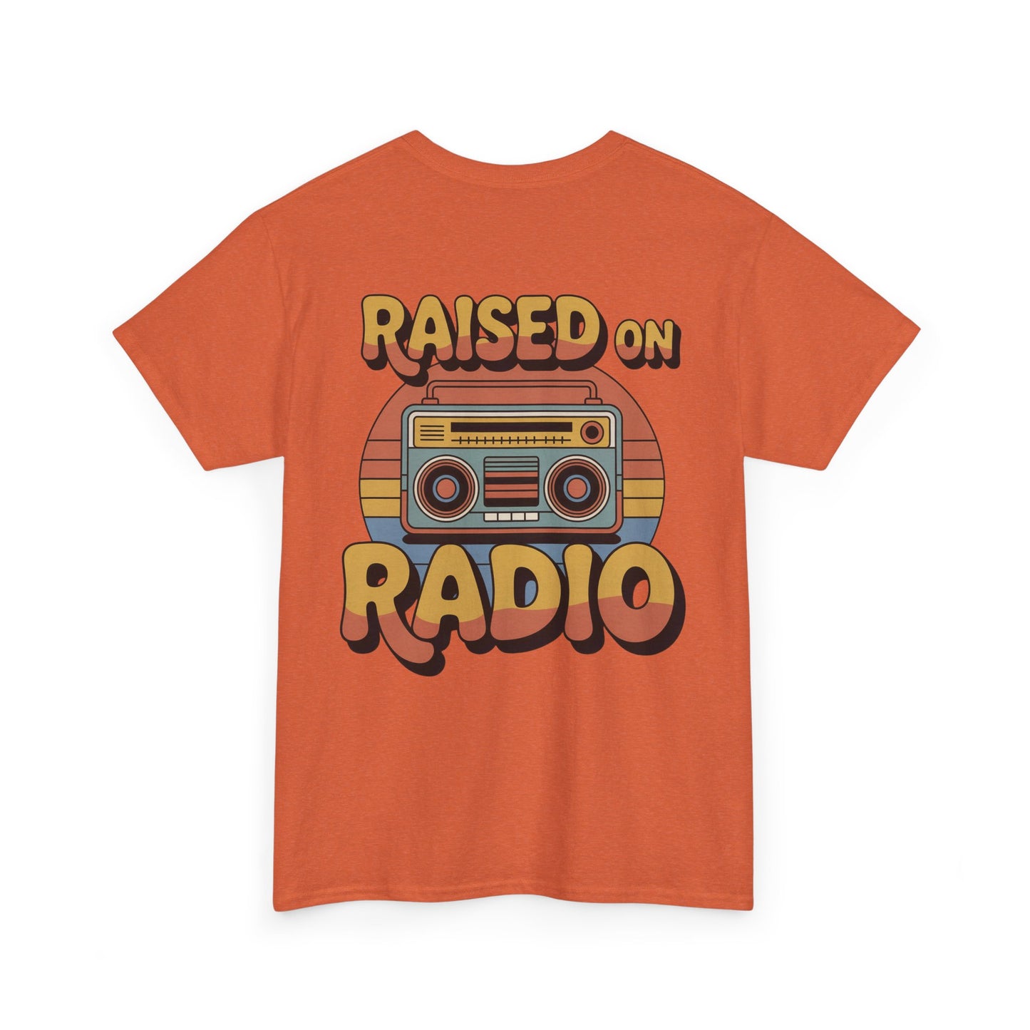 Retro Music Vibe Heavy Cotton Tee - Vintage Radio Shirt for Music Lovers