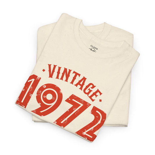 Vintage 1972 T-Shirt - Premium Unisex Heavy Cotton Retro Tee
