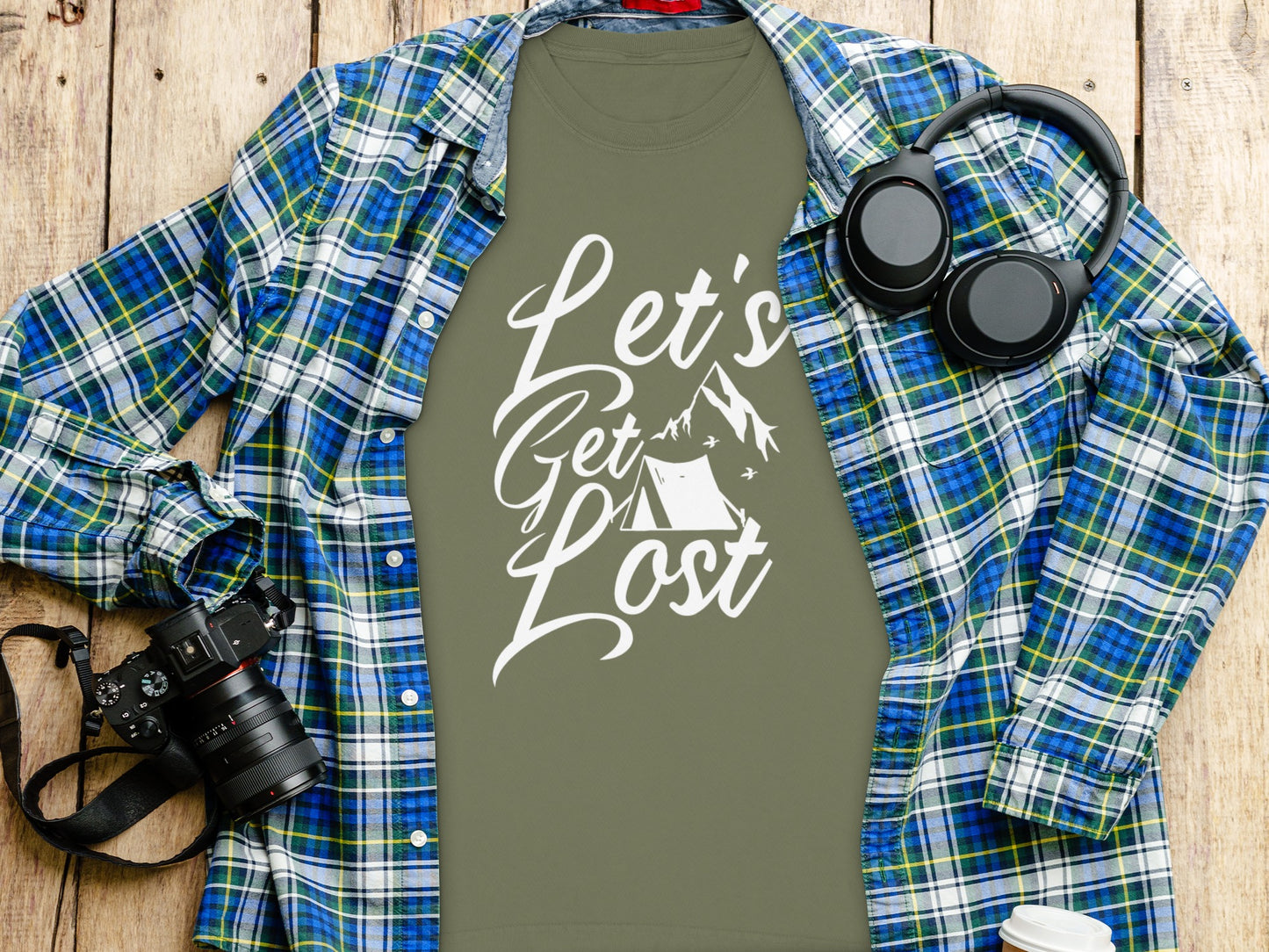 Lets Get Lost Camp Tent Design on Adventure Long Sleeve T-Shirt Long Sleeve Tee - Outdoor & Adventure Collection - Mile Marker 16 Gear by Cloud 16 Clothing Co.