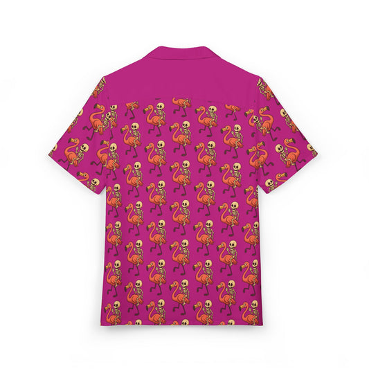 Vibrant Flamingo Hawaiian Shirt - Unisex Tropical Button-Down for Beach & Vacation