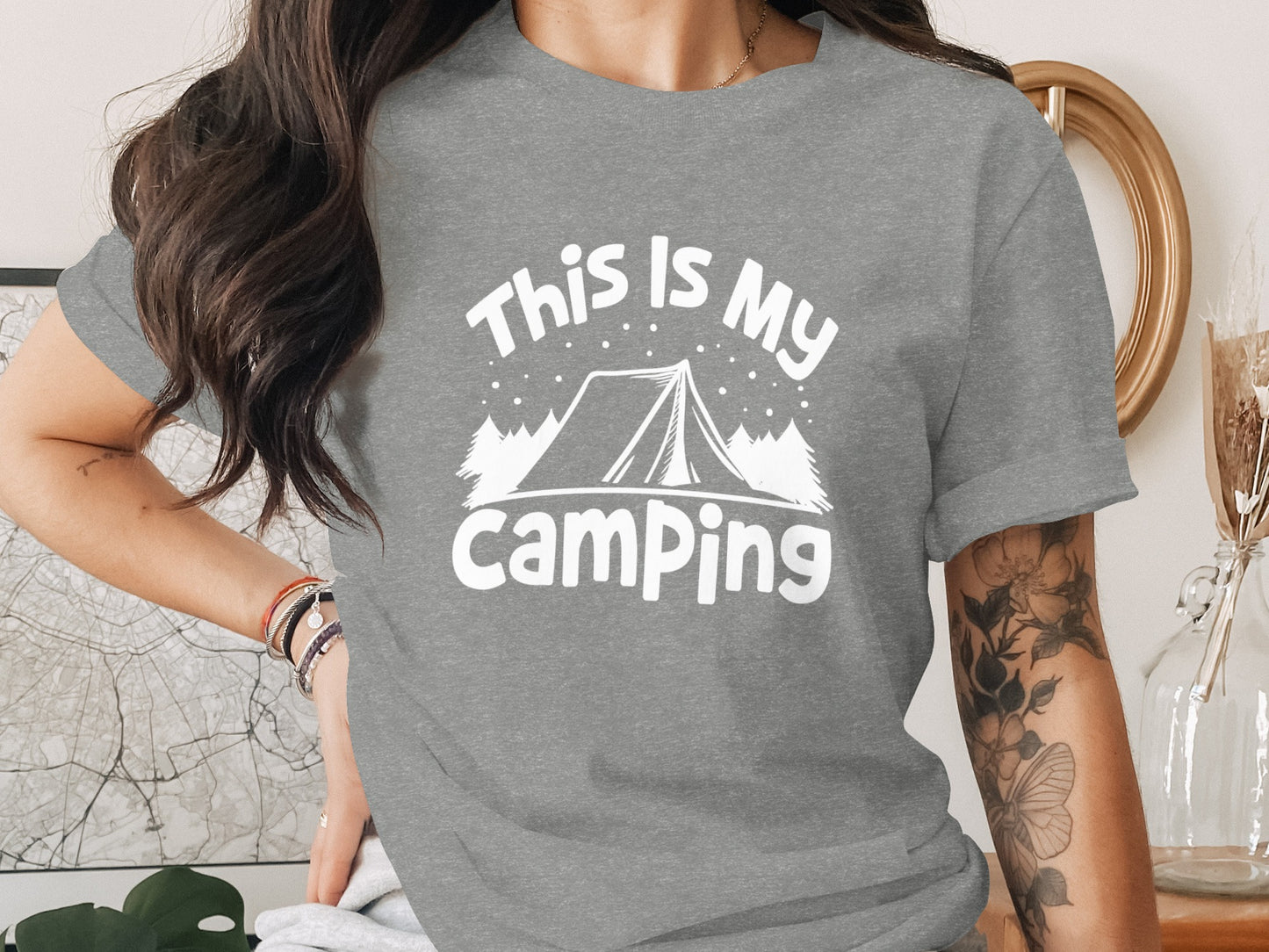 This Is My Camping Tent Outdoor Adventure Graphic T-Shirt T-Shirt - Outdoor & Adventure Collection - Mile Marker 16 Gear by Cloud 16 Clothing Co.