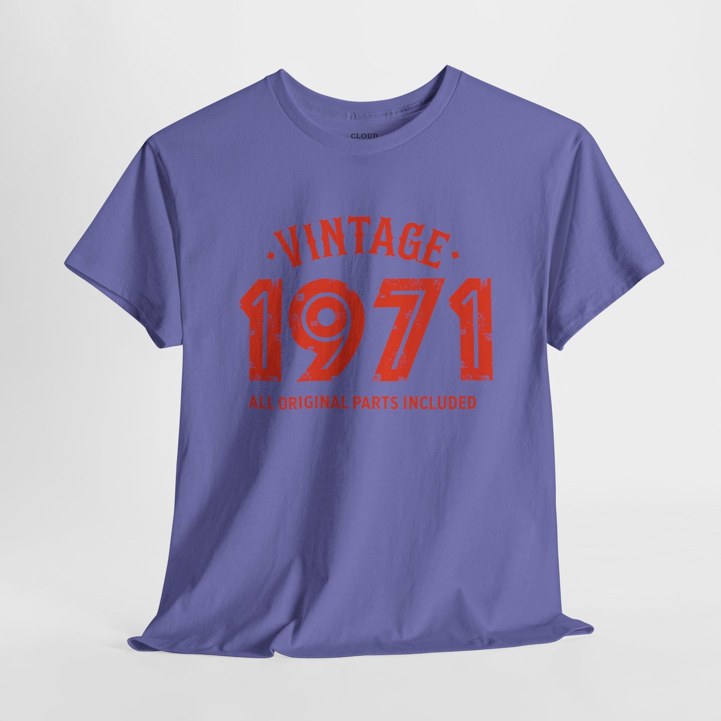 Vintage 1971 T-Shirt - Premium Unisex Heavy Cotton Retro Tee