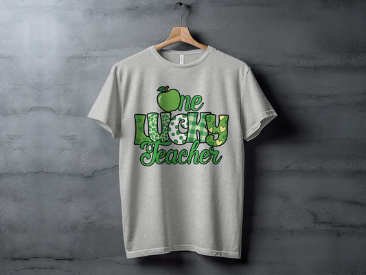 One Lucky Teacher Graphic Tee Shirt for Teachers