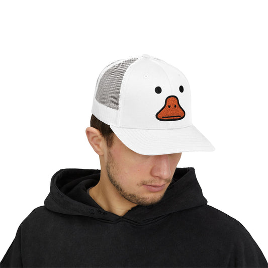 Duck Face Snapback Trucker Hat - Funny Animal Cap for Summer Beach Days & Festivals