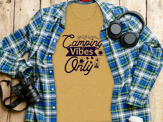 Camping Vibes Only Graphic Adventure Outdoor T-Shirt T-Shirt - Outdoor & Adventure Collection - Mile Marker 16 Gear by Cloud 16 Clothing Co.