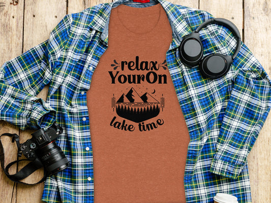 Relax Your On Lake Time Camping Outdoors Nature T-Shirt T-Shirt - Outdoor & Adventure Collection - Mile Marker 16 Gear by Cloud 16 Clothing Co.