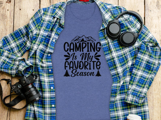 Camping Is My Favorite Season Graphic Outdoor Adventure T-Shirt T-Shirt - Outdoor & Adventure Collection - Mile Marker 16 Gear by Cloud 16 Clothing Co.
