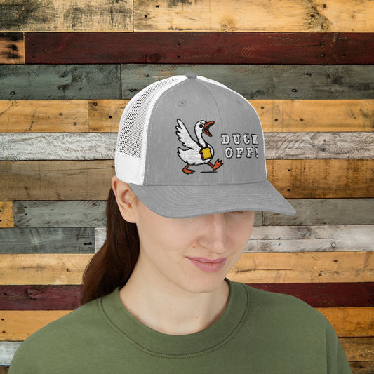 Duck Snapback Trucker Hat - Funny Wildlife Cap for Outdoor Enthusiasts