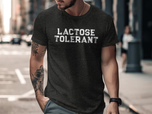 Lactose Tolerant Men's Charcoal Graphic Tee