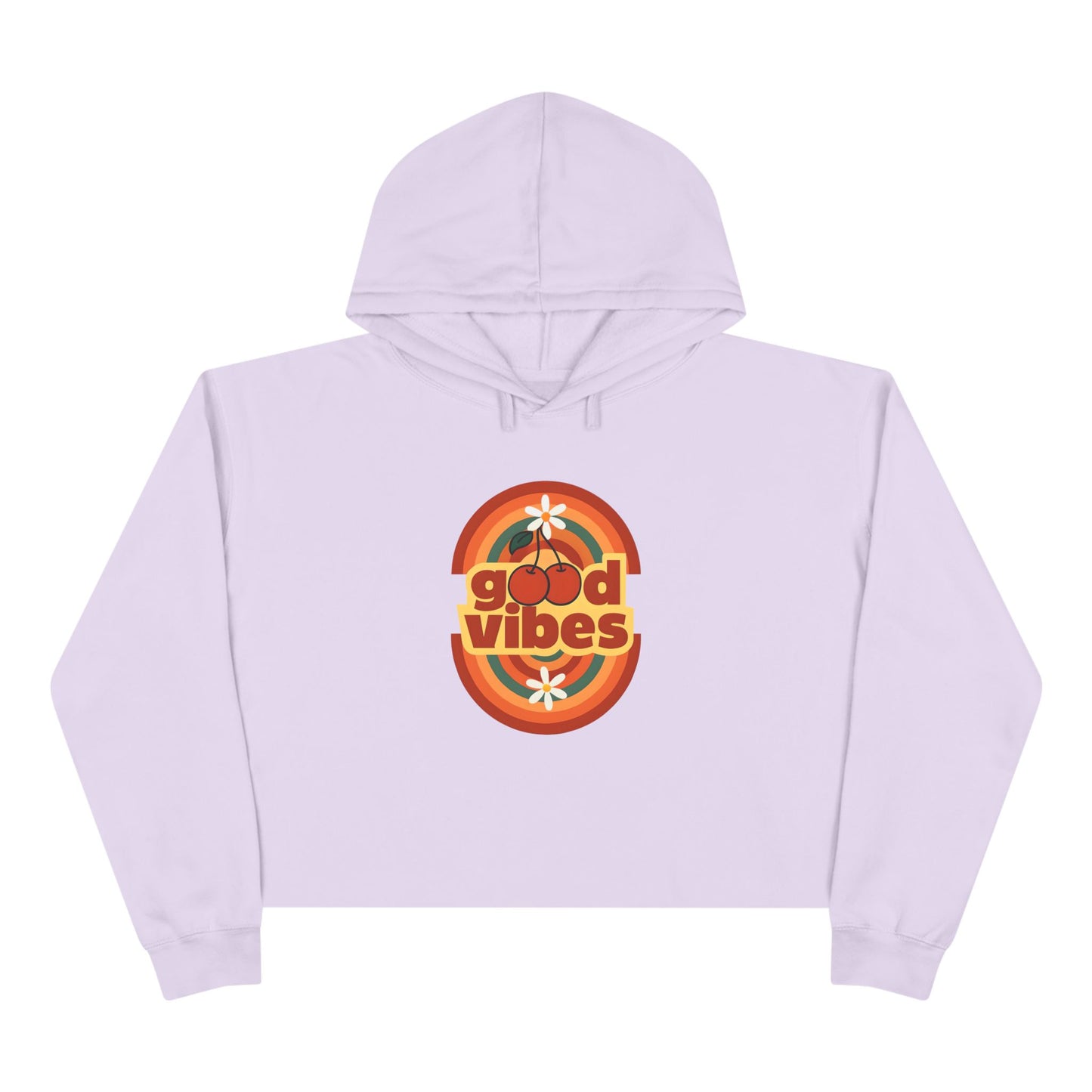 Good Vibes Crop Hoodie - Boho Festival Fashion for Women