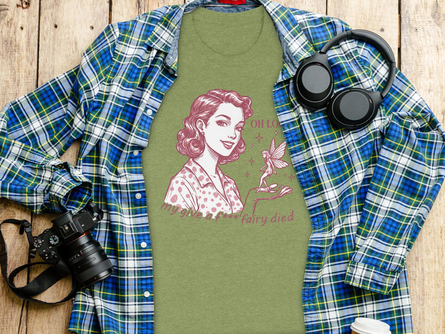 Retro Style Fairy Died Graphic Tee for Women Shirt
