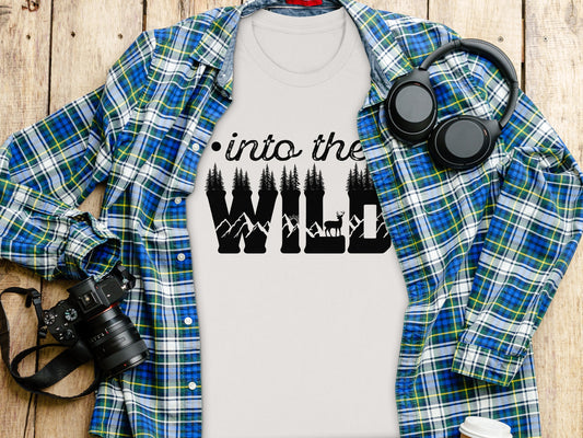 Into The Wild Outdoor Adventure Nature Inspired Graphic T-Shirt T-Shirt - Outdoor & Adventure Collection - Mile Marker 16 Gear by Cloud 16 Clothing Co.