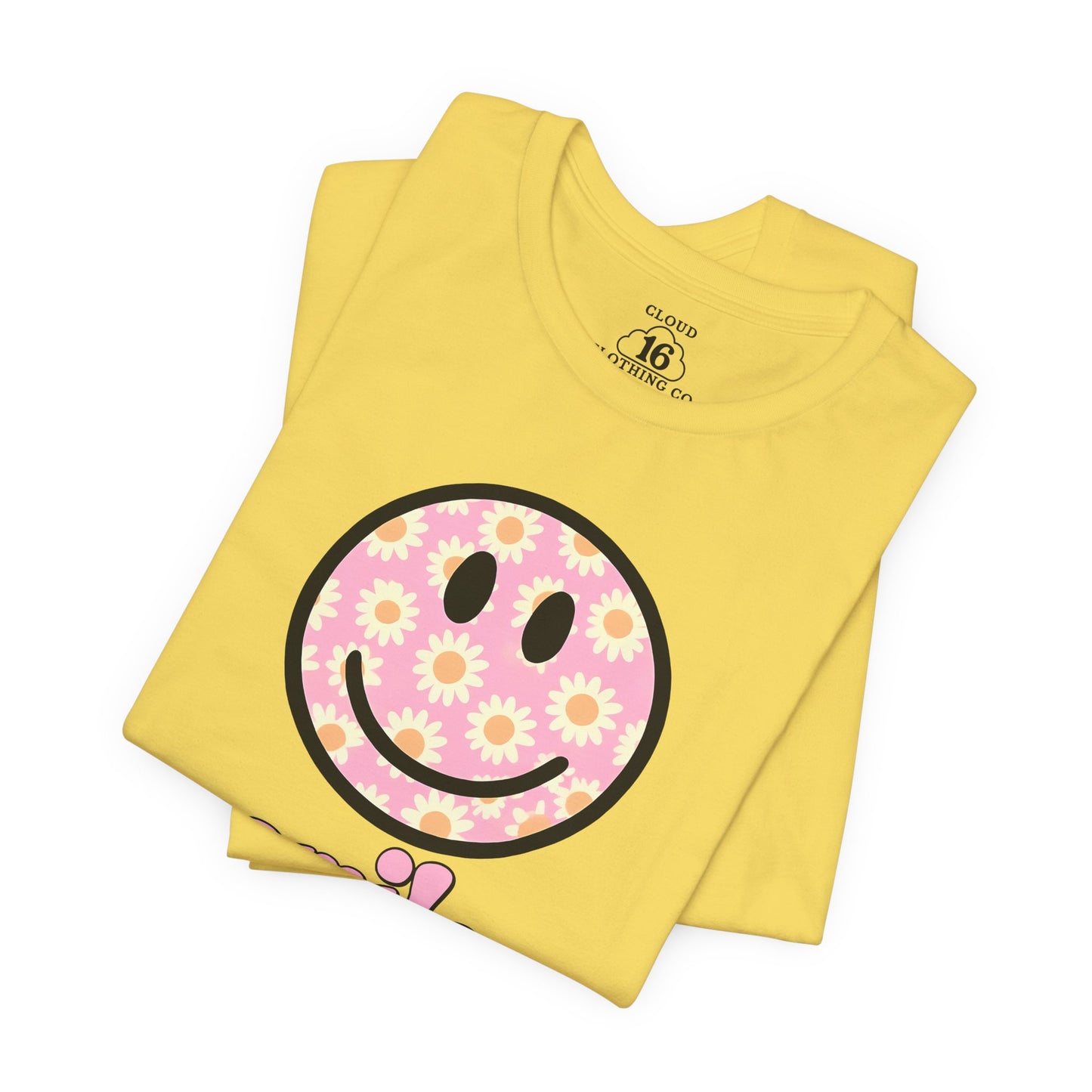 Smile Floral Womens T-Shirt - Positive Vibes Tee