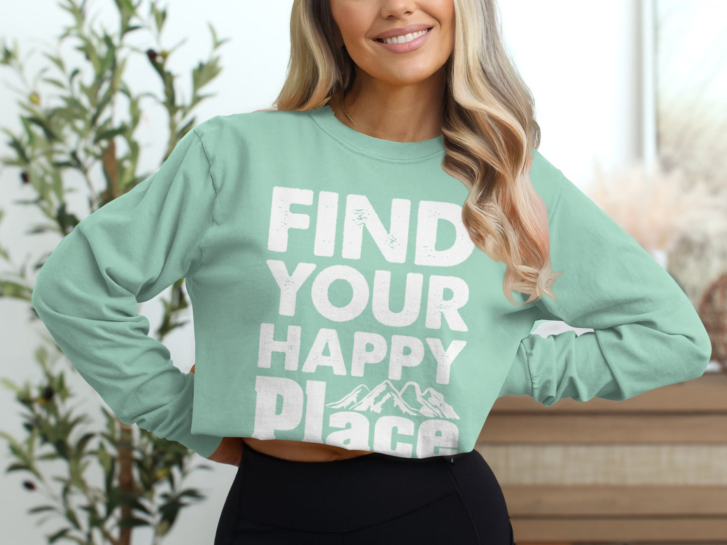 Find Your Happy Place Inspirational Graphic Top