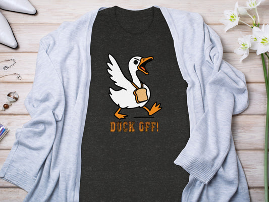 Funny Duck Off Slogan Shirt with Graphic Duck Design