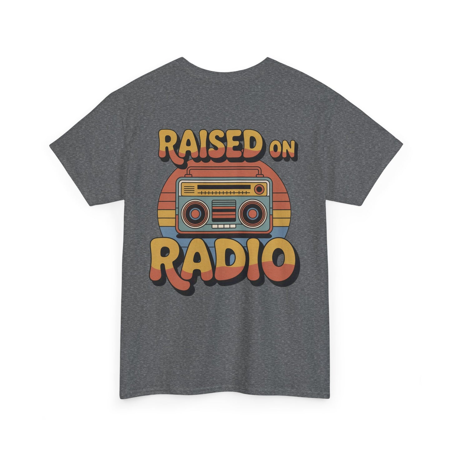 Retro Music Vibe Heavy Cotton Tee - Vintage Radio Shirt for Music Lovers