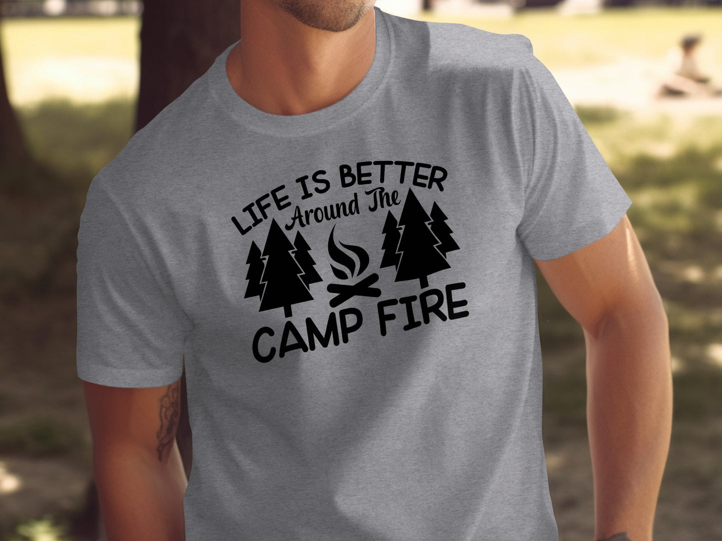Life Is Better Around the Camp Fire Graphic Design T-Shirt T-Shirt - Outdoor & Adventure Collection - Mile Marker 16 Gear by Cloud 16 Clothing Co.