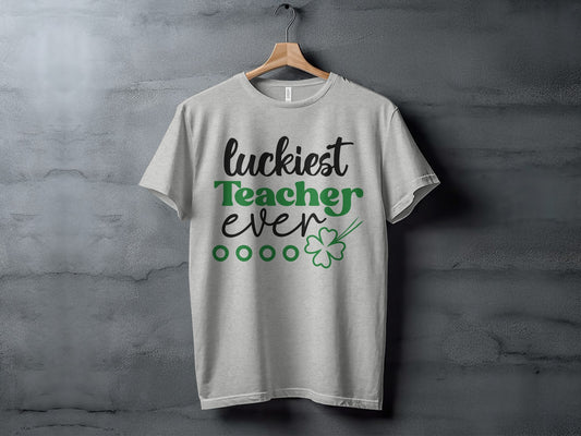 Luckiest Teacher Ever Motivational Graphic T-Shirt