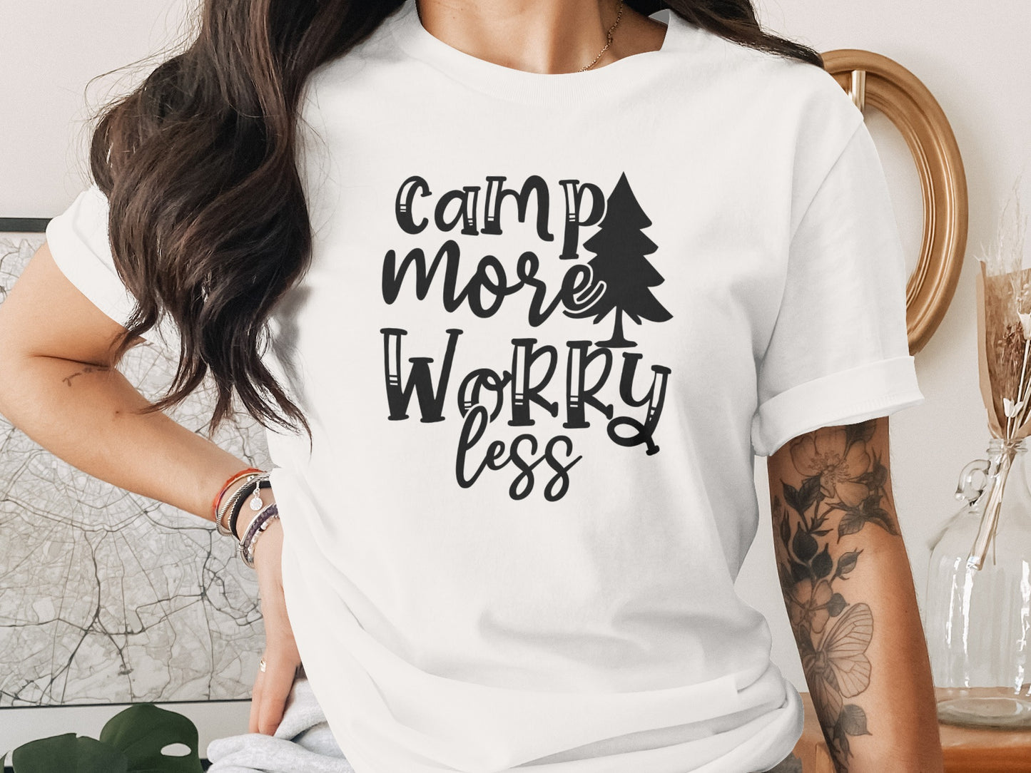 Camp More Worry Less Women's Casual T-Shirt