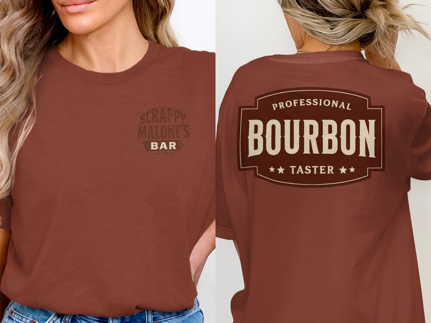 Professional Bourbon Taster Funny Alcohol Design T-Shirt T-shirt - Scrappy Malone's Bar 100-Proof Humor - Cloud 16 Clothing Co.