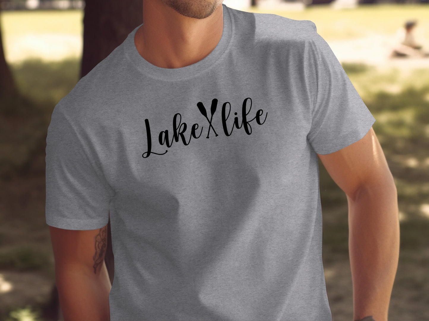 Lake With Crossed Paddles Graphic Design Lake Life T-Shirt T-Shirt - Outdoor & Adventure Collection - Mile Marker 16 Gear by Cloud 16 Clothing Co.