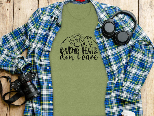 Camp Hair Don't Care Mountain Adventure T-Shirt T-Shirt - Outdoor & Adventure Collection - Mile Marker 16 Gear by Cloud 16 Clothing Co.