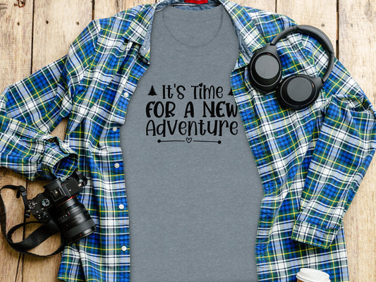 It's Time For A New Adventure Graphic Design T-Shirt T-Shirt - Outdoor & Adventure Collection - Mile Marker 16 Gear by Cloud 16 Clothing Co.