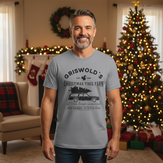 Griswold Christmas Tree Farm Vintage T-Shirt - Funny Holiday Graphic Tee