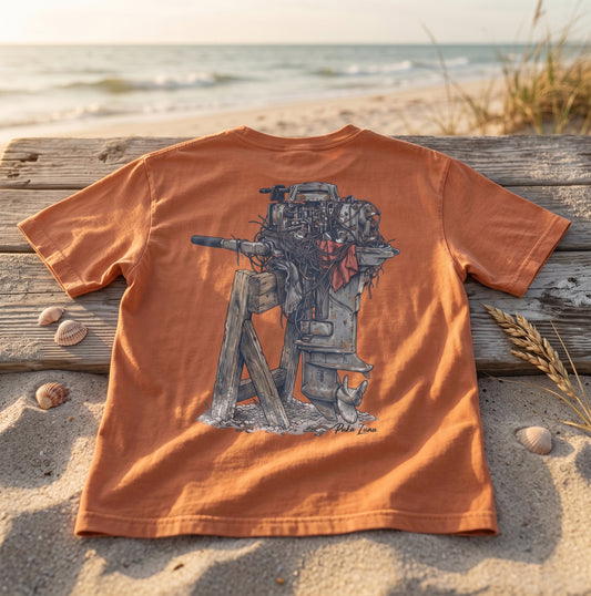 Puka Luna - Vintage Outboard Motor & Propeller Graphic Tee
