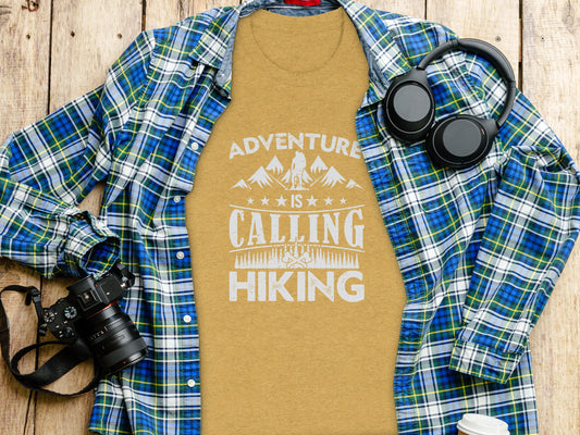 Adventure Is Calling Hiking Graphic Design T-Shirt T-Shirt - Outdoor & Adventure Collection - Mile Marker 16 Gear by Cloud 16 Clothing Co.