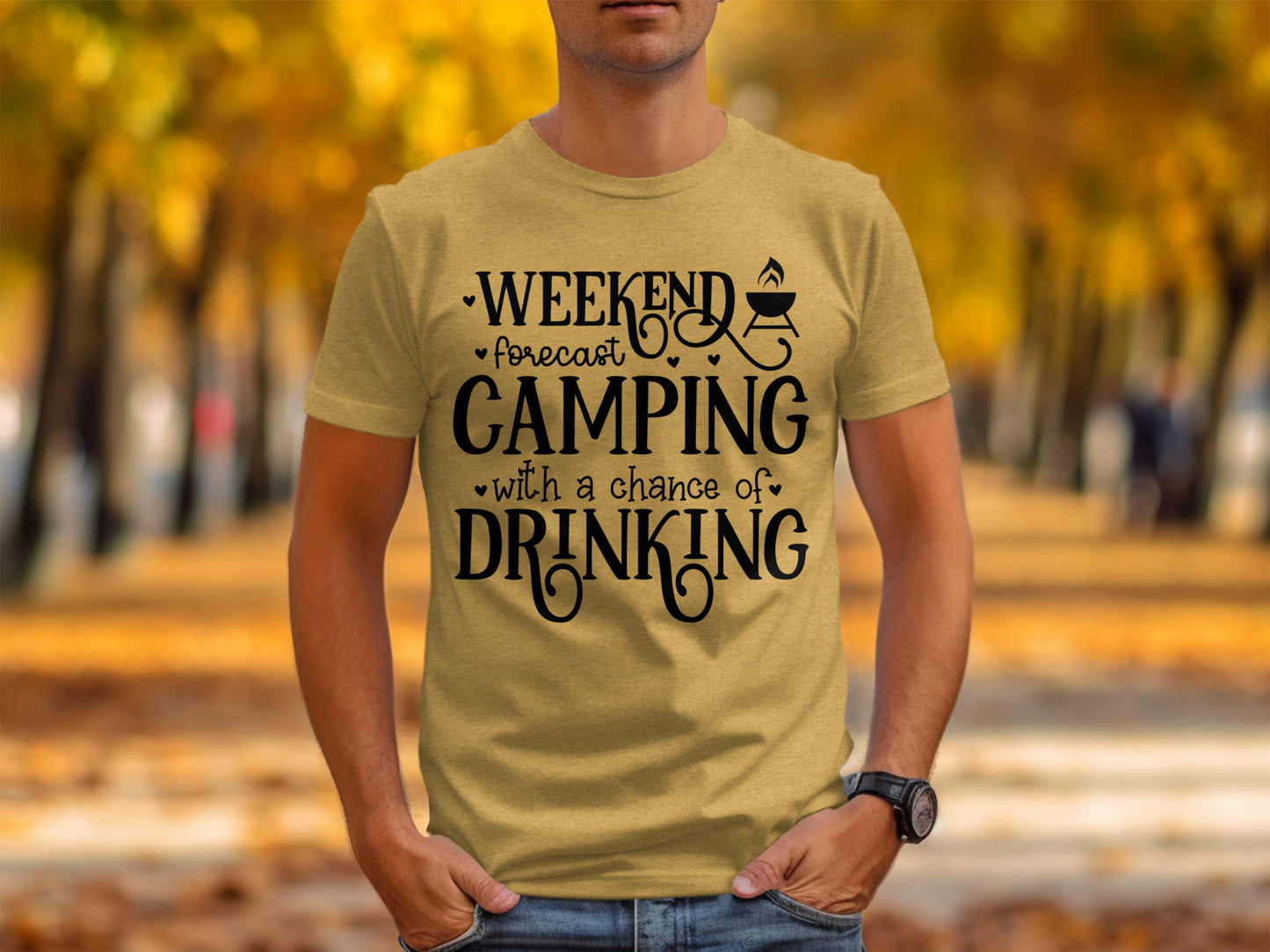 Weekend Forecast Camping With A Chance Of Drinking T-Shirt T-Shirt - Outdoor & Adventure Collection - Mile Marker 16 Gear by Cloud 16 Clothing Co.
