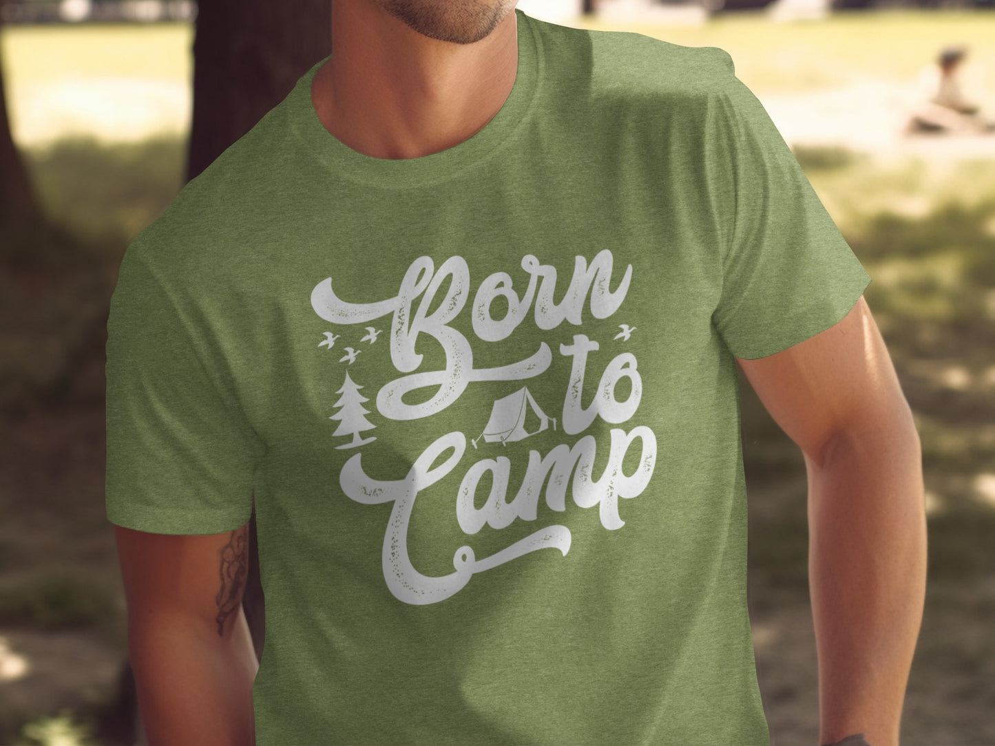 Born To Camp Vacation Hiking Nature Outdoors Fun T-Shirt T-Shirt - Outdoor & Adventure Collection - Mile Marker 16 Gear by Cloud 16 Clothing Co.