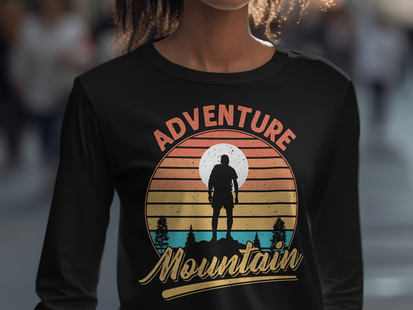 Adventure Mountain Graphic Long Sleeve Shirt