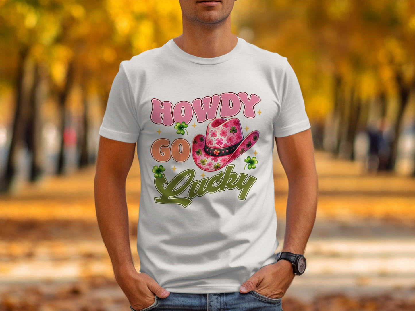 Howdy Go Lucky Floral Hat Graphic T-Shirt