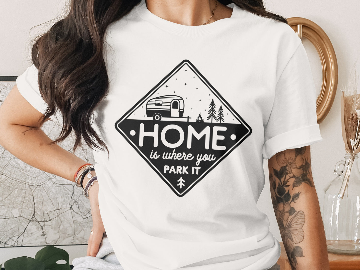 Home Is Where You Park It Camping RV Adventure T-Shirt T-Shirt - Outdoor & Adventure Collection - Mile Marker 16 Gear by Cloud 16 Clothing Co.