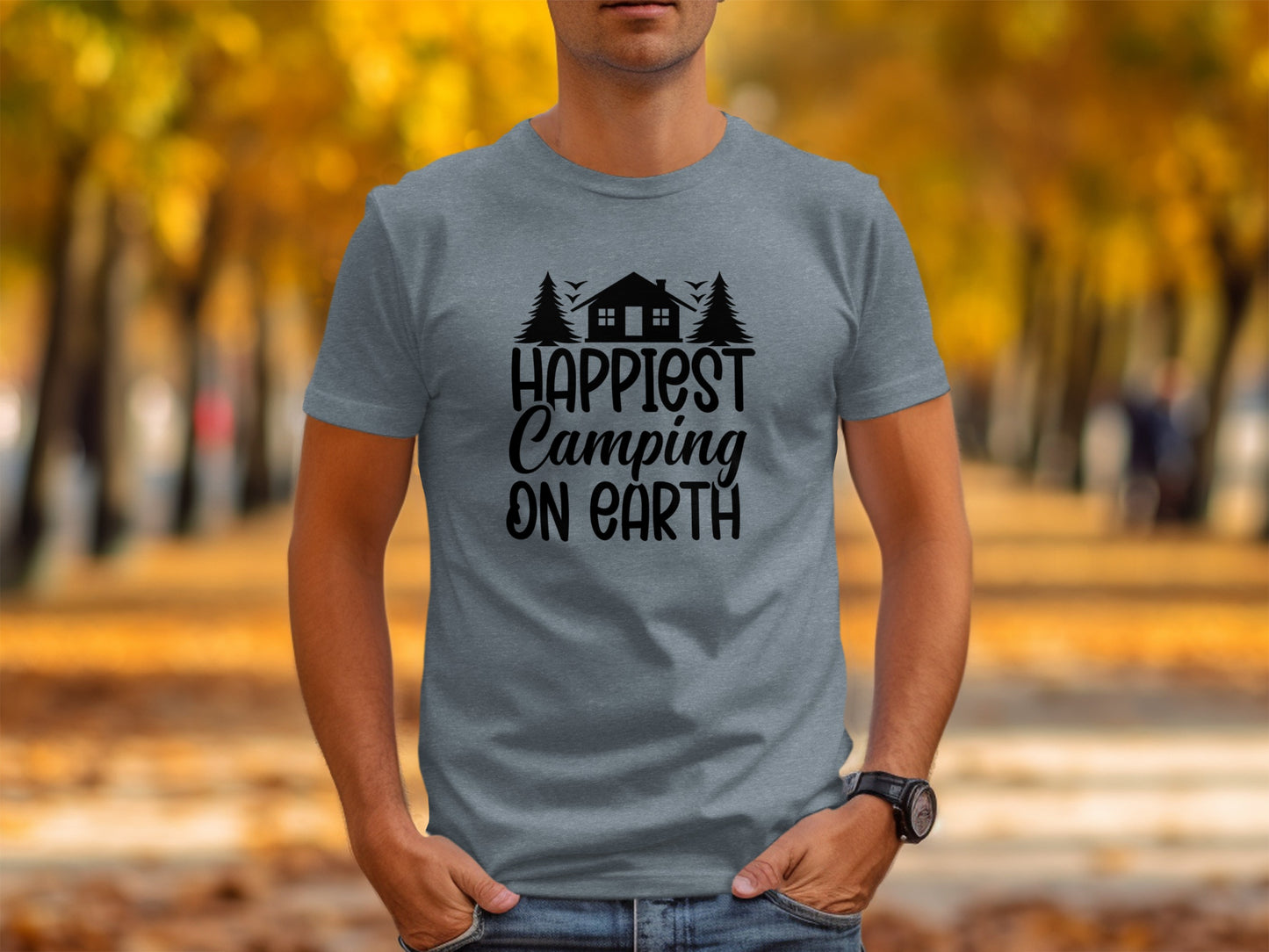 Happiest Camping on Earth Outdoorsy Cabin Life T-Shirt T-Shirt - Outdoor & Adventure Collection - Mile Marker 16 Gear by Cloud 16 Clothing Co.