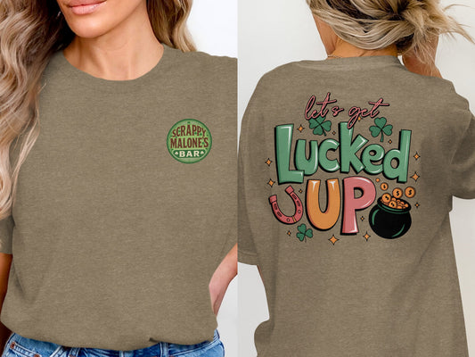 Scrappy Malone's Bar Art, Irish Bar Sign, Shamrock Clover Design, Irish Pub Decor T-Shirt - Scrappy Malone's Bar 100-Proof Humor - Cloud 16 Clothing Co.