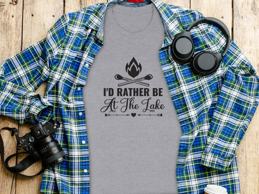 I'd Rather Be At The Lake With Matchsticks Design T-Shirt T-Shirt - Outdoor & Adventure Collection - Mile Marker 16 Gear by Cloud 16 Clothing Co.