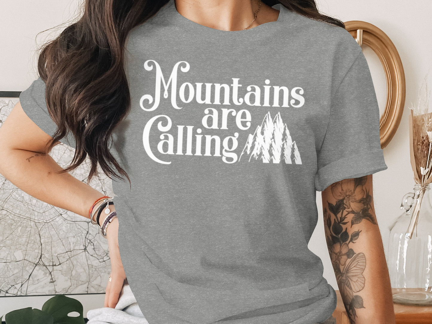 Mountains Are Calling And I Must Go Graphic Design T-Shirt T-Shirt - Outdoor & Adventure Collection - Mile Marker 16 Gear by Cloud 16 Clothing Co.