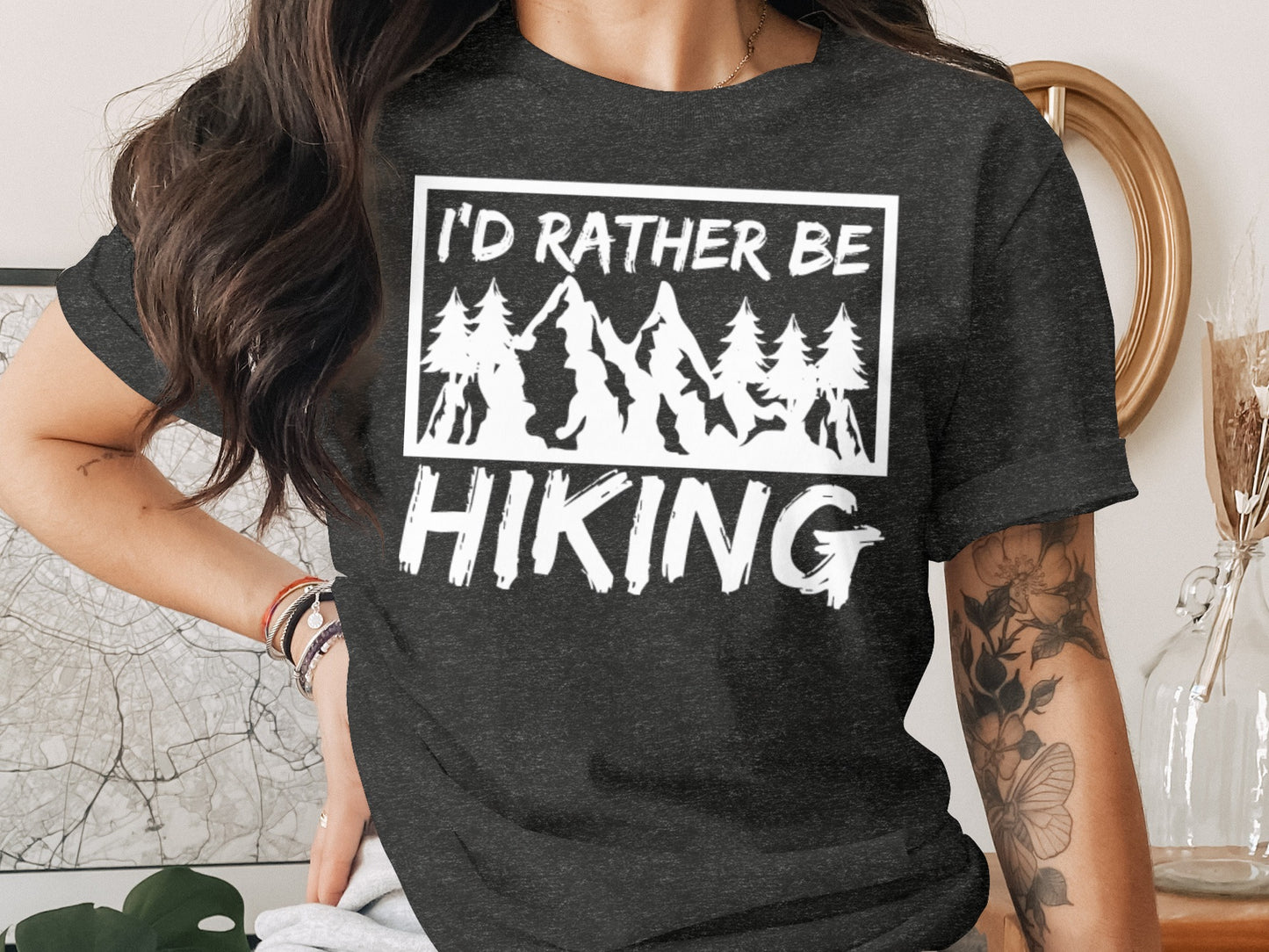 I would rather be Hiking outdoors Mountain T-Shirt T-Shirt - Outdoor & Adventure Collection - Mile Marker 16 Gear by Cloud 16 Clothing Co.