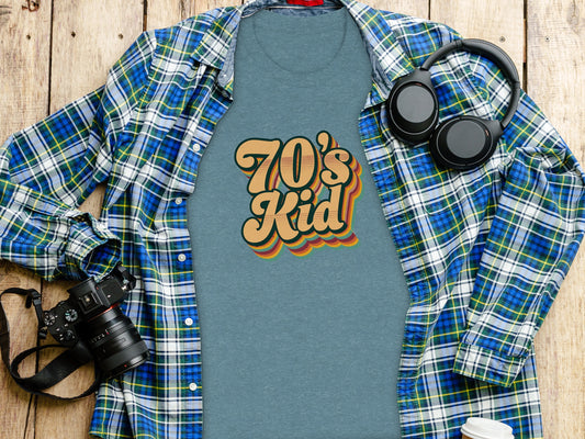 Retro 70's Kid Design Graphic Tee for Nostalgic Vibes