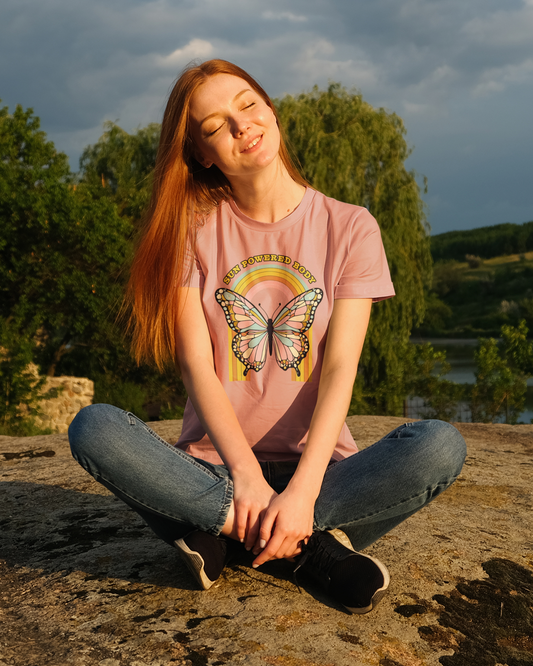 Butterfly Rainbow Women's T-Shirt - Vintage Graphic Tee for Nature Lovers
