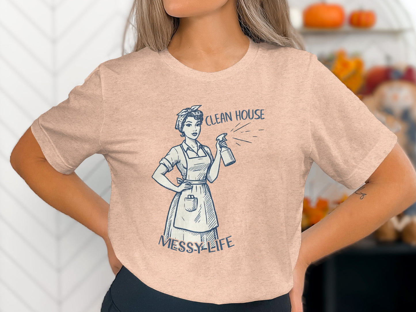 Clean House Messy Life Retro Graphic Shirt