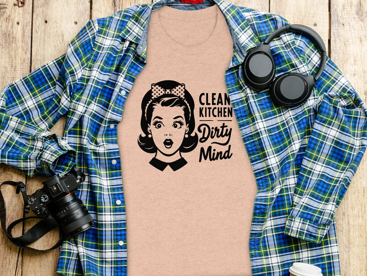 Clean Kitchen Dirty Mind Graphic T-shirt for Fun Moments